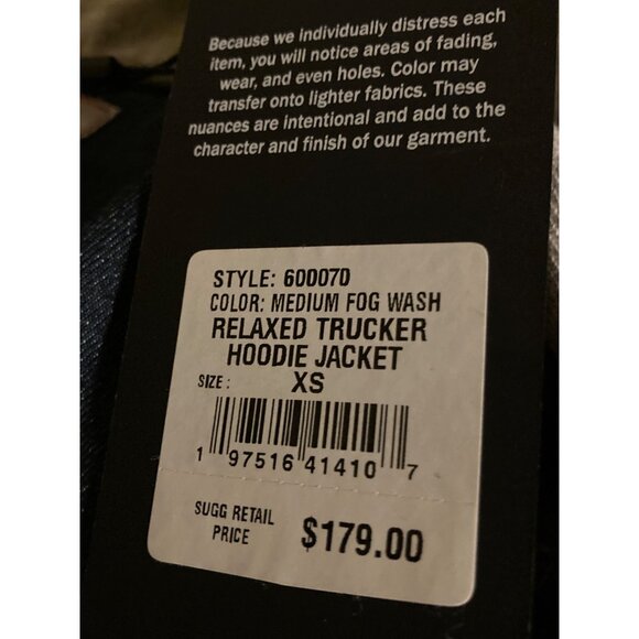 True Religion Blue Denim Trucker Hoodie Jacket XS - New with Tags - Picture 4 of 4